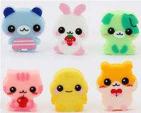 6 cute baby animals erasers from Japan kawaii