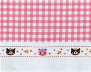 Animals pink checker Kokka fabric Japan kawaii 0.5m