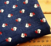 Christmas Fabric with Santa Claus heads half yard