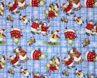 Christmas Fabric with many snowmen skiing half yard