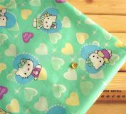 Hello Kitty Fabric green hearts Sanrio half yard