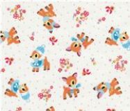 cute baby deer Kokka Fabric from Japan white LIMITED