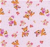 cute Bambi Kokka Fabric from Japan pink LIMITED
