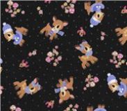 cute Bambi Kokka Fabric from Japan black LIMITED