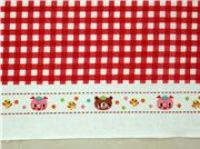 Animals checker Kokka fabric from Japan kawaii half yard