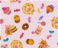 Candy Donuts Kokka Fabric from Japan kawaii half yard