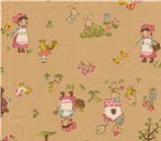 Farm Girl Kokka Fabric from Japan kawaii half yard