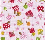 Toadstool mushroom pink Kokka Fabric Japan half yard