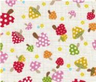 Toadstool mushroom white Kokka Fabric Japan half yard