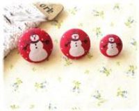 cute snowman christmas kawaii buttons 3 pcs