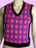 pink vest with skulls and checker size S