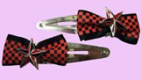 red nautical stars hairclips with ribbon