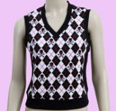 black-white vest with skulls & checker size S