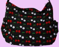 black Canvas bag with killer cherries & dices