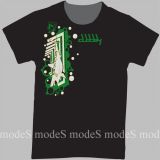 black CubicEx T-shirt *green Shark* size L