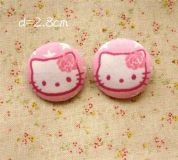 cute Hello Kitty buttons stars pink button 2 pcs