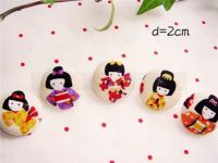 cute Japanese geisha buttons Japan button 5 pcs