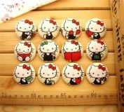 cute big Hello Kitty buttons yellow 12 pieces
