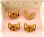 cute big wooden button sleeping cat 1 pc