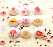 cute buttons bunny cherry cupcake button 9 pcs