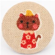 cute cat Kokka button fabric button Japan