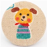 cute dog Kokka button fabric button Japan