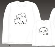 cute dog long shirt sweater Buru Buru San-X white XL