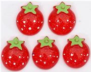cute glitter strawberry miniature deco kawaii 5 pcs