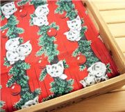 s�sser K�tzchen Weihnachts-Stoff Tannenzweige 0,5m