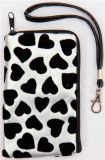 cute leo heart velvet cellphone case silver