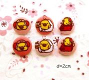 s�sse pinke Kiiroitori K�cken Rilakkuma Kn�pfe 6 St�ck