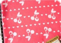 s�sser pinker Kirschen Herzen Stoff kawaii 0,5m