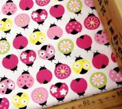 s�sser pinke Marienk�fer Stoff Blumen 0,5m