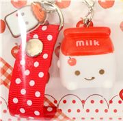 cute red milk Tetra Pak cellphone charm kawaii