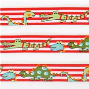 cute stripes dinosaur woven ribbon trim dino