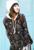 cute teddy bear sweater hoodie quilted kawaii blue