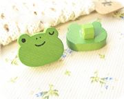 cute wooden button blinking frog kawaii 1 pc