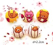 s�sse gelbe Rilakkuma B�r Kn�pfe 5 St�ck