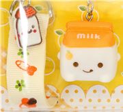 cute yellow milk Tetra Pak cellphone charm kawaii
