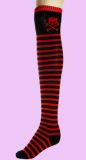 red-black kitty skull Overknees Socks