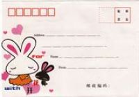 Love Bunny kawaii Briefumschlag Hase mit Kleid