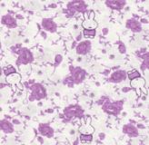 violetter kawaii Stoff mit Hasen 0,5m