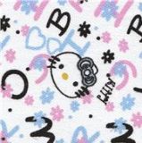 White Kawaii Fabric with Hello Kitty ABC Letters 0,5m