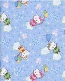 blue kawaii fabric with Hello Kitty and balloons 0.5m