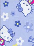 blue kawaii fabric with Hello Kitty and flowers 0.5m
