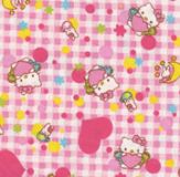 pink kawaii checkered Hello Kitty fabric 0.5m
