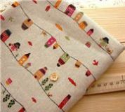 Kawaii H�user M�dchen Stoff Natur 0,5m