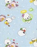 blauer kawaii Stoff mit Hunden und Tiere 0,5m