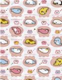 San-X Mamegoma fabric with baby seals 1m