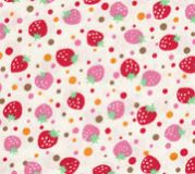 weisser kawaii Stoff mit Erdbeeren 0,5m